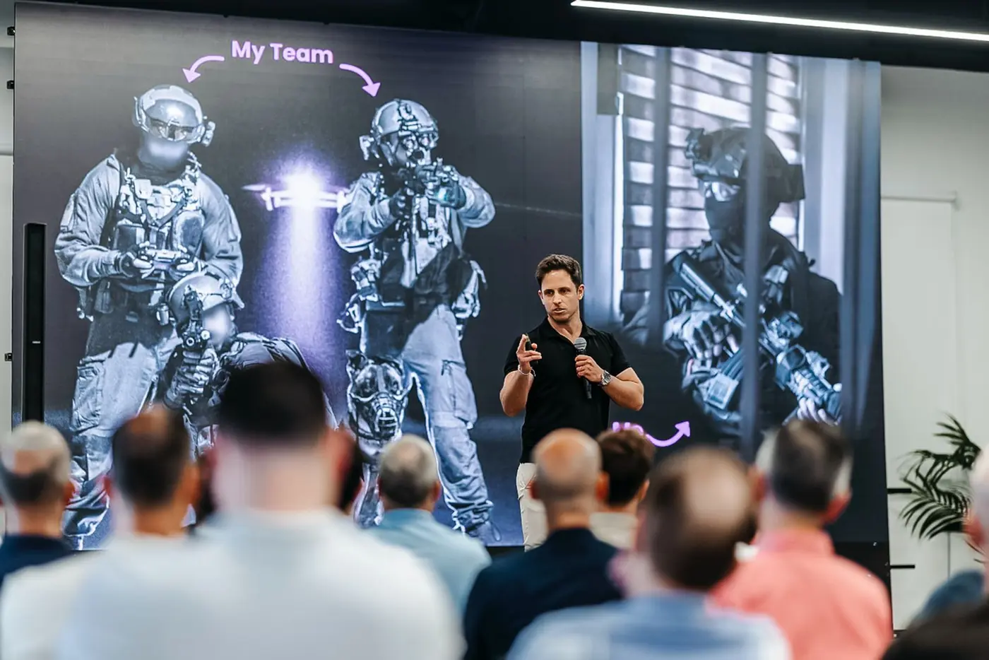 A Cherry Seed founder pitching a startup to investors.
